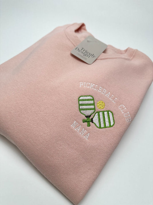 Pickleball Club Customizable Embroidered Sweatshirt and Comfort Colors TShirt - Unisex