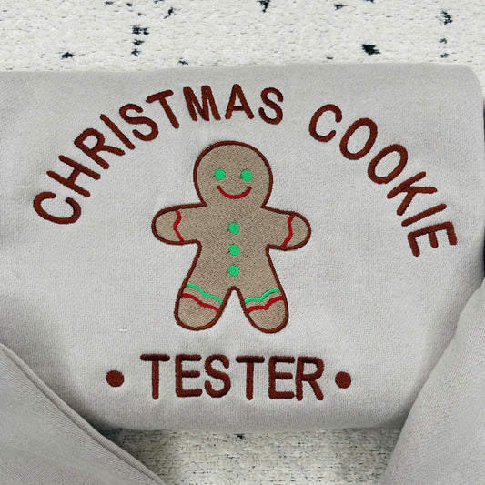 Embroidered Christmas Cookie Baker & Tester Sweatshirt Set, Gingerbread Holiday Hoodie, Matching Family Xmas Gift, Cute Baking Outfit