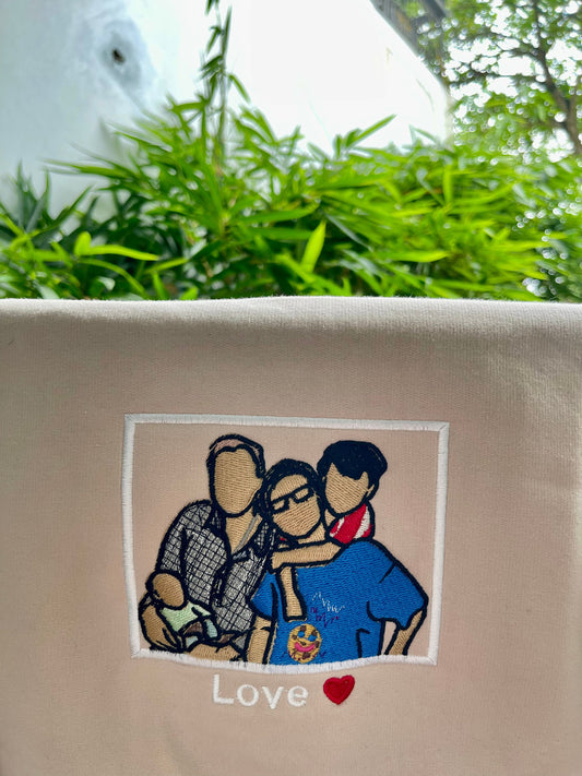 Embroidered photo shirt, Custom embroidered photo shirt, custom father embroidered tshirt, Custom embroidered photo