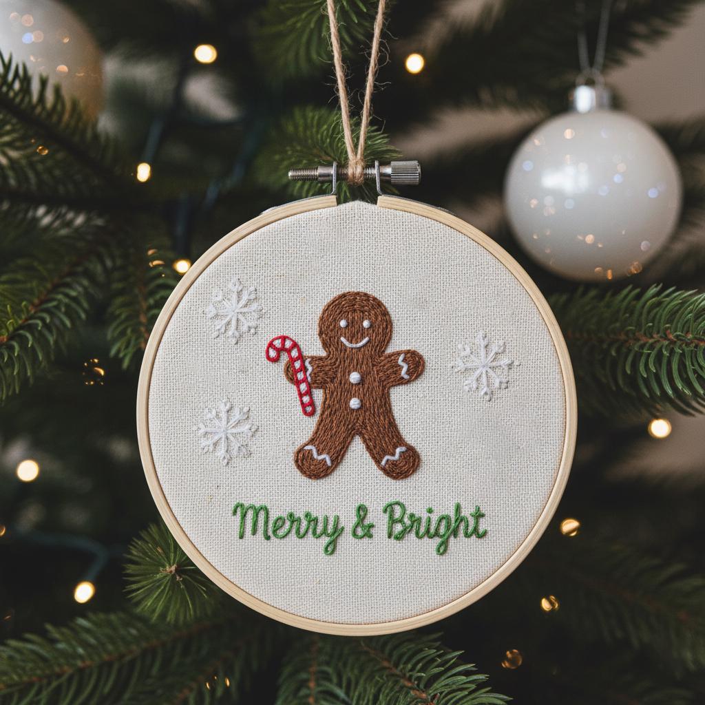 Personalized Letter Name Hand Embroidered Christmas Ornament, Custom Initial Christmas Ornaments, Tree Decor, Unique Christmas Gift 2