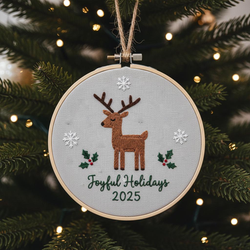 Personalized Letter Name Hand Embroidered Christmas Ornament, Custom Initial Christmas Ornaments, Tree Decor, Unique Christmas Gift 3