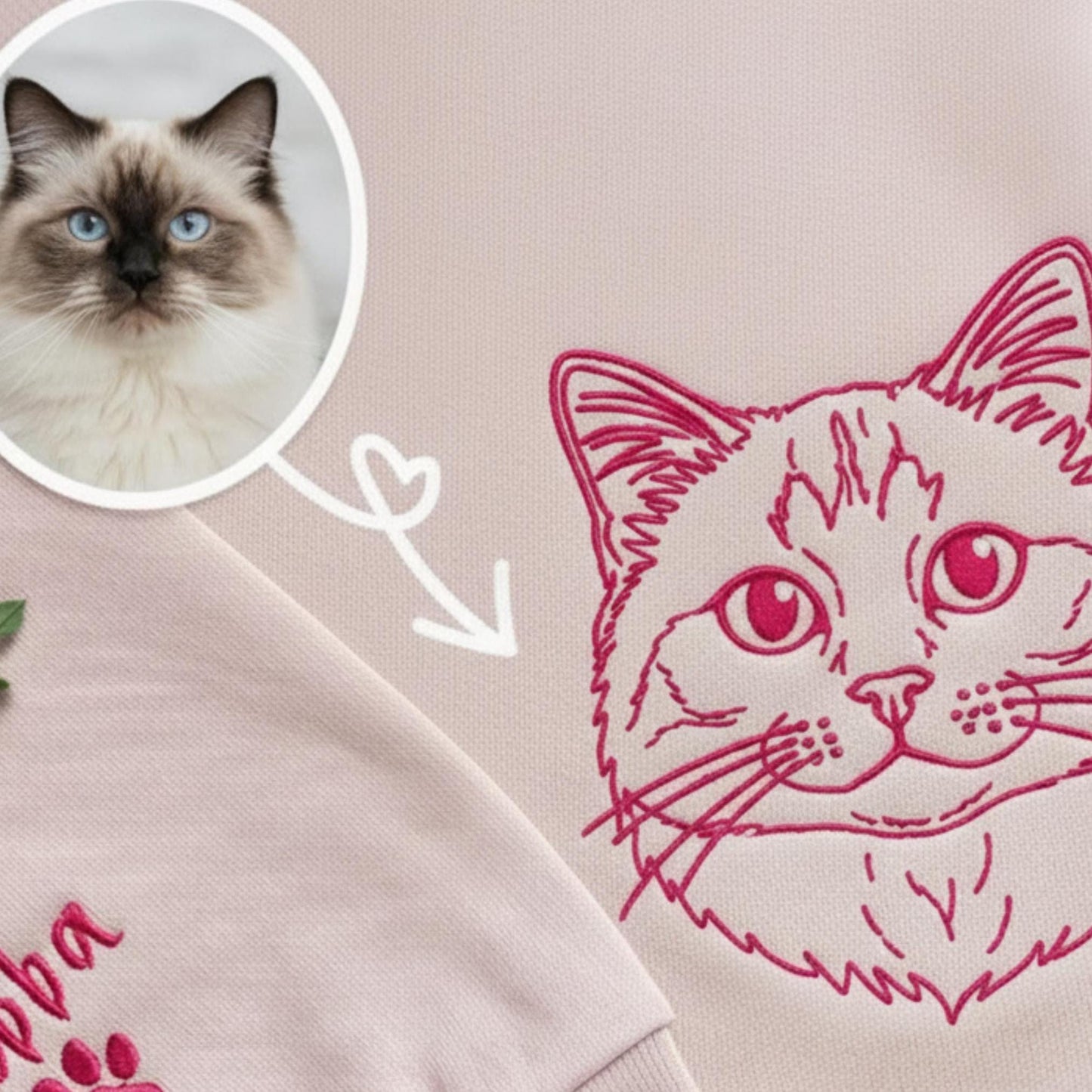 Embroidered Custom Dog Outline Sweatshirt, Dog Mom Gift