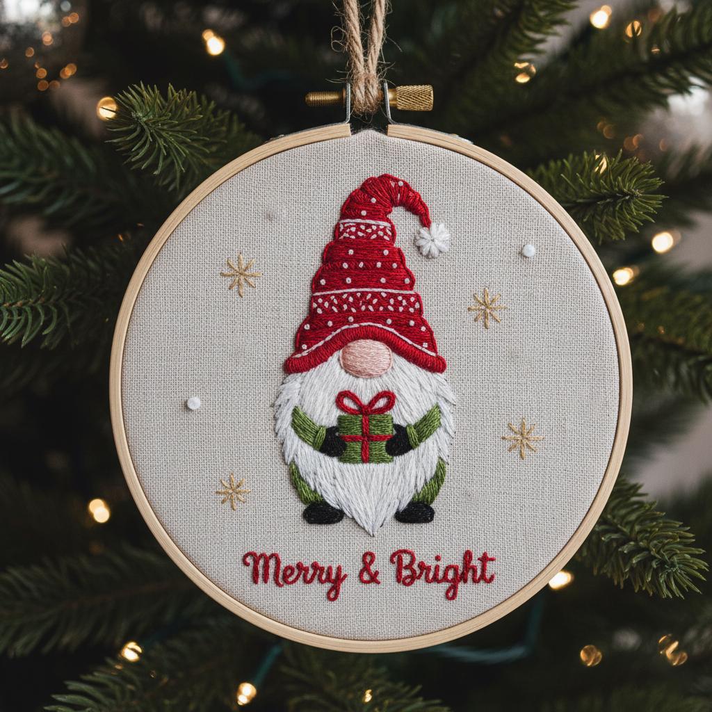 Personalized Letter Name Hand Embroidered Christmas Ornament, Custom Initial Christmas Ornaments, Tree Decor, Unique Christmas Gift 4