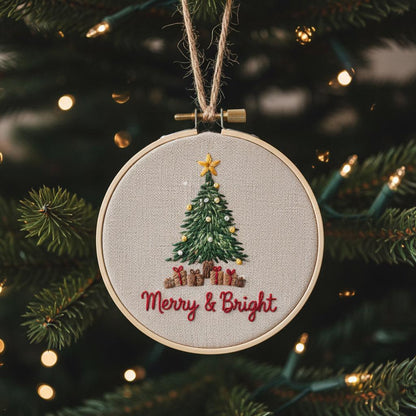 Personalized Letter Name Hand Embroidered Christmas Ornament, Custom Initial Christmas Ornaments, Tree Decor, Unique Christmas Gift 5