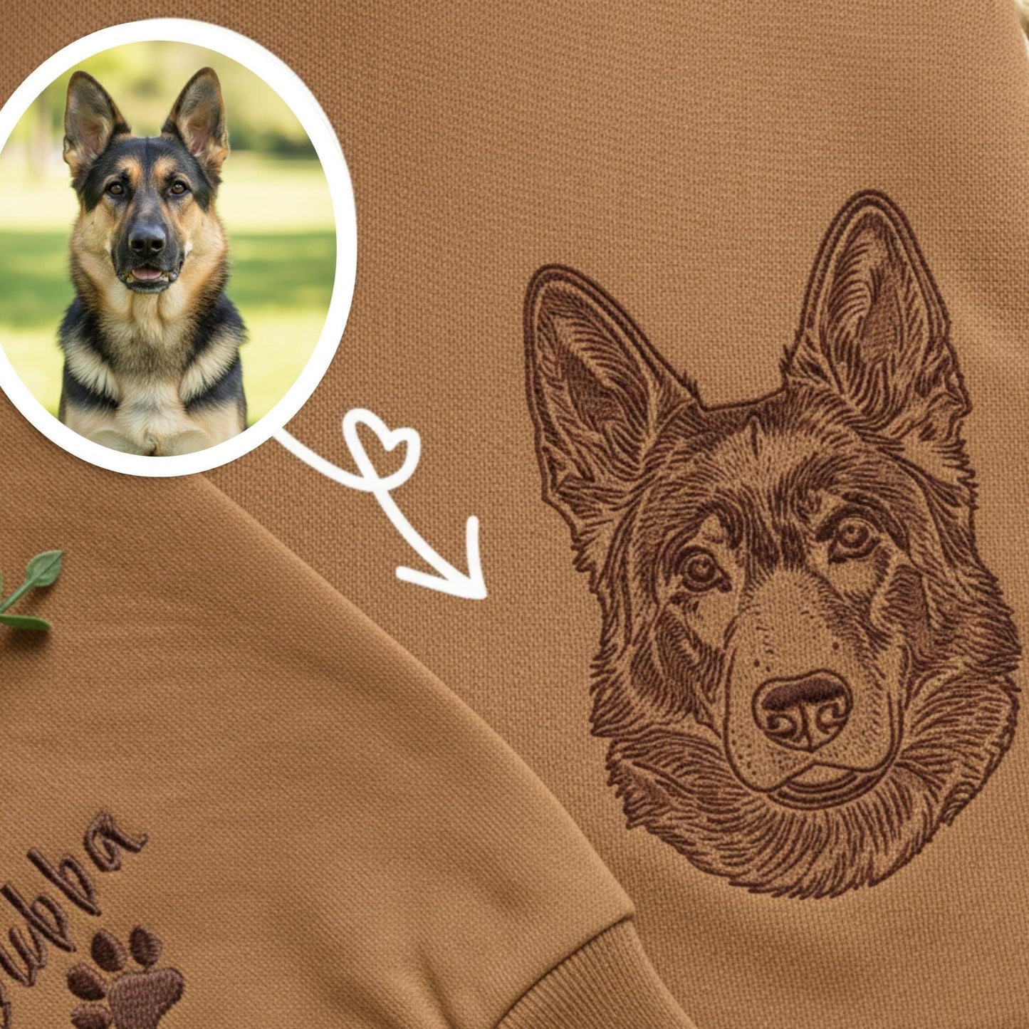 Embroidered Custom Dog Outline Sweatshirt, Dog Mom Gift