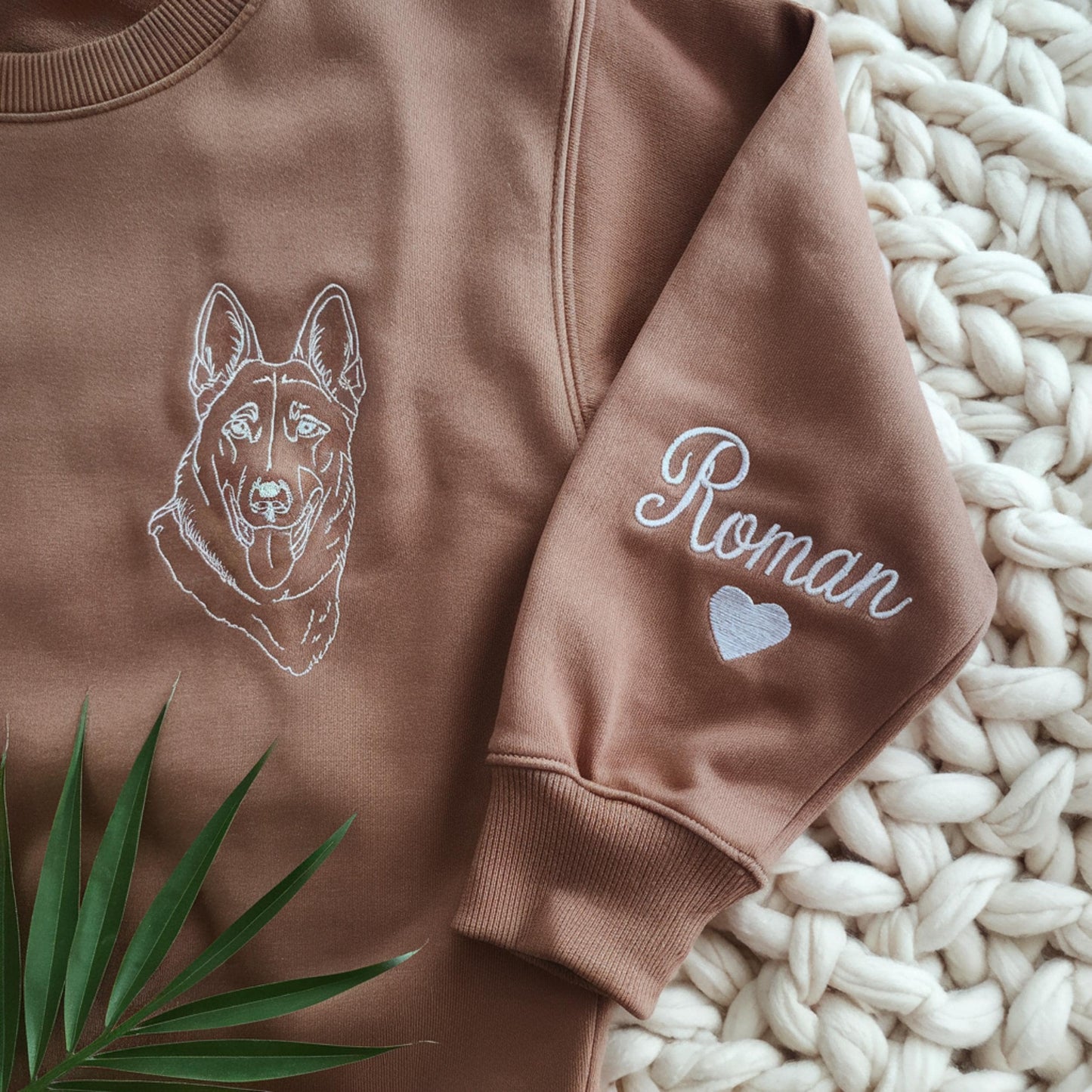 Embroidered Custom Dog Outline Sweatshirt, Dog Mom Gift