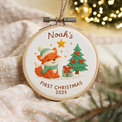 Personalized Baby's 1st Christmas Ornament, Embroidered Keepsake Bauble Gift, Personalized Keepsake Gift Bauble, Baby Christmas Gift