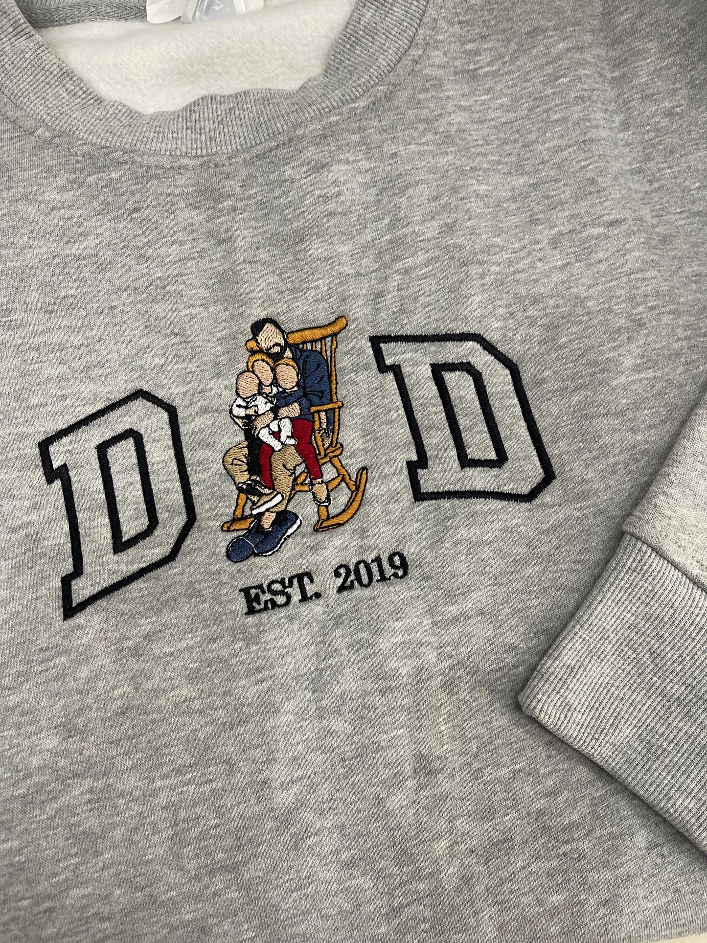 Embroidered dad sweatshirt, Custom embroidered father tshirt, custom father embroidered tshirt, Custom embroidered photo, sweatshirt