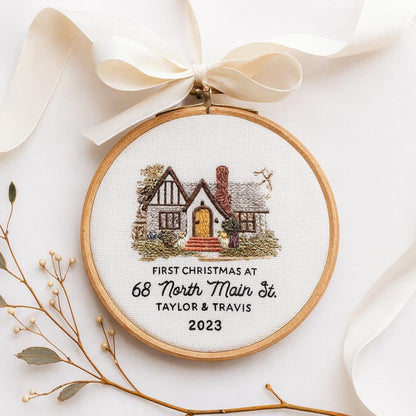 Personalized New Home Embroidered Christmas Ornament: Custom Photo 2