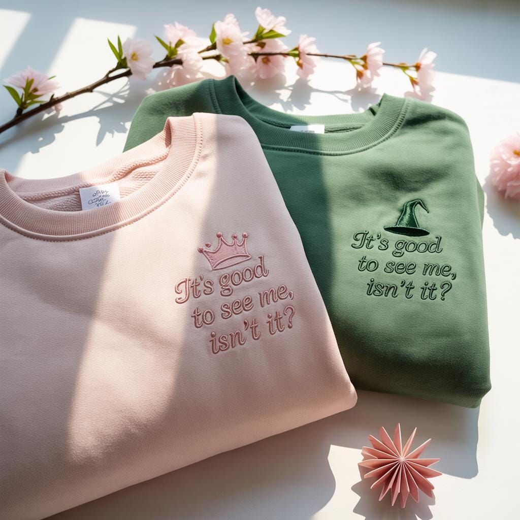 Embroidered "It's Good To See Me, Isn't It Wicked" Shirt, For Good Shirt, Wicked Shirt, Movie Shirt, Wizard Of Oz Tee, Changed For Good Tee