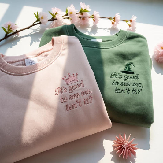 Embroidered "It's Good To See Me, Isn't It Wicked" Shirt, For Good Shirt, Wicked Shirt, Movie Shirt, Wizard Of Oz Tee, Changed For Good Tee