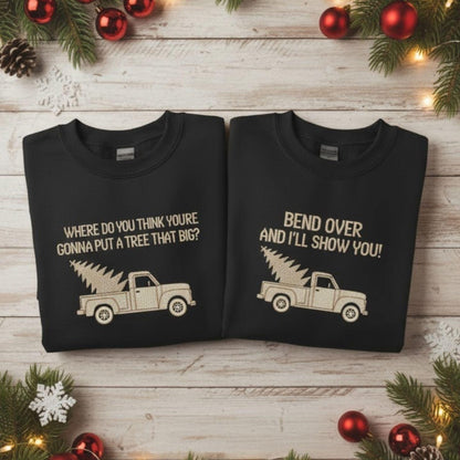 Embroidered Matching Couple Christmas Sweatshirt Griswold Tree Shirt Funny Holiday Gift Husband Wife Xmas Party Sweatshirt