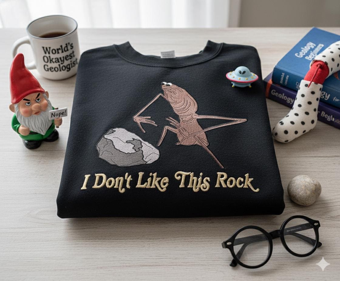 Embroidered Marcus The Worm Shirt, I Don't Like This Rock Sweatshirt, Marcus The Worm Meme Shirt, Funny Meme Shirts, Gift For Him, Xmas Gift