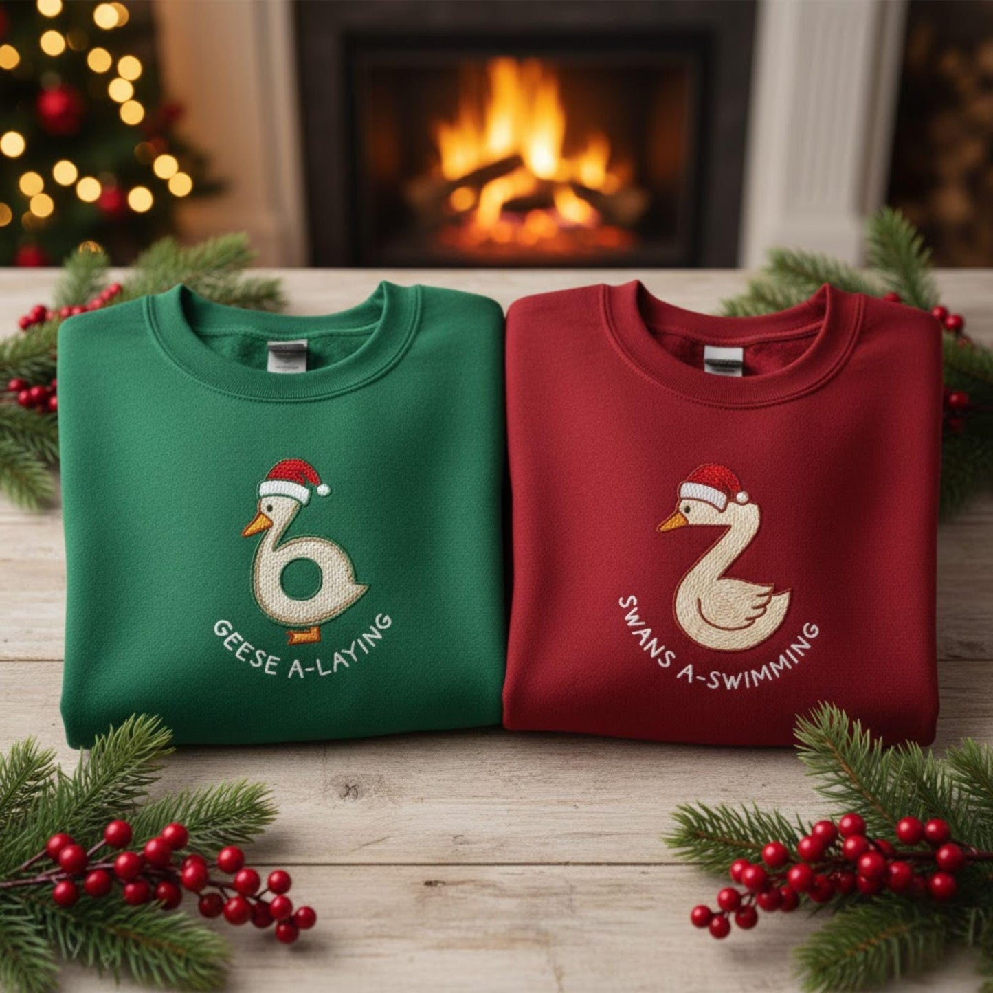 Embroidered Matching Couple Christmas Sweatshirt Griswold Tree Shirt Funny Holiday Gift Husband Wife Xmas Party Sweatshirt