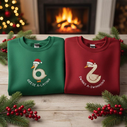 Embroidered Matching Couple Christmas Sweatshirt Griswold Tree Shirt Funny Holiday Gift Husband Wife Xmas Party Sweatshirt
