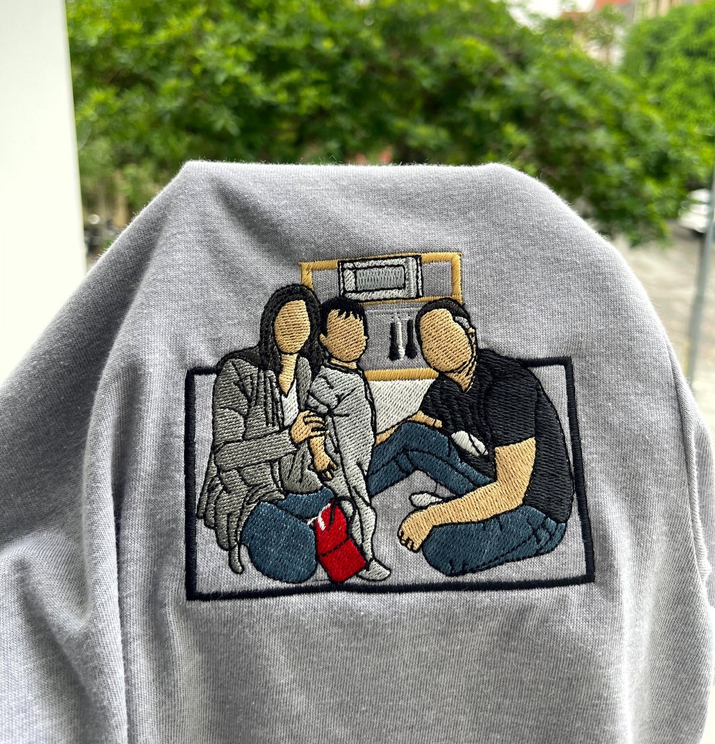Embroidered family photo sweatshirt, your own photo shirt, custom embroidered photo shirt, custom photo embroidered shirt