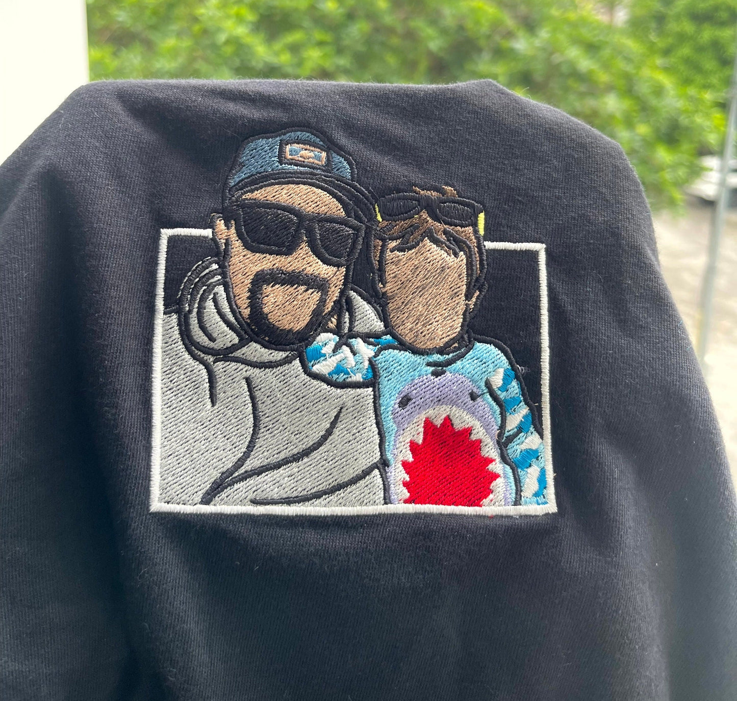 Embroidered tshirt, Custom embroidered photo shirt, custom father embroidered tshirt, Custom embroidered photo