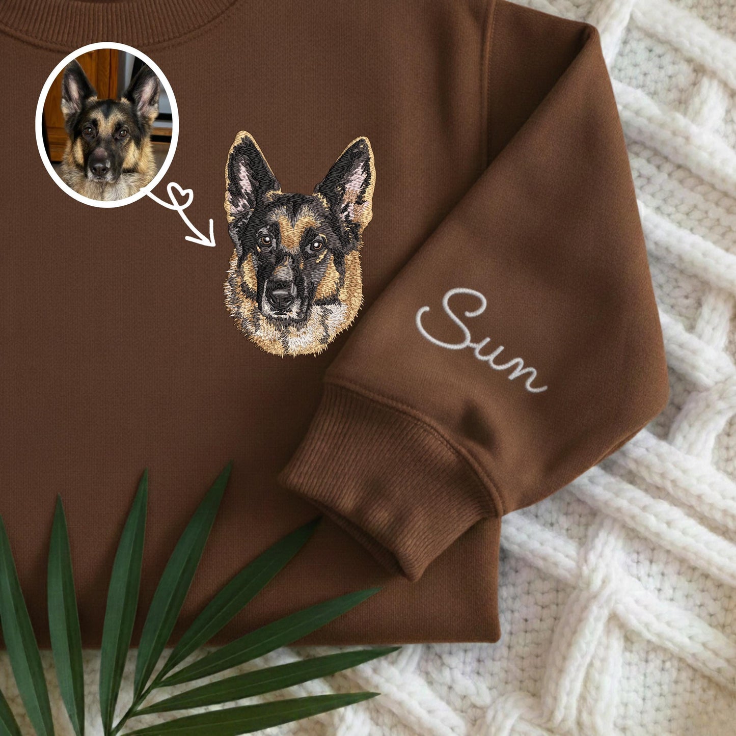 Custom German Shepherd Embroidered Sweatshirt, Personalized Dog Memorial Gift
