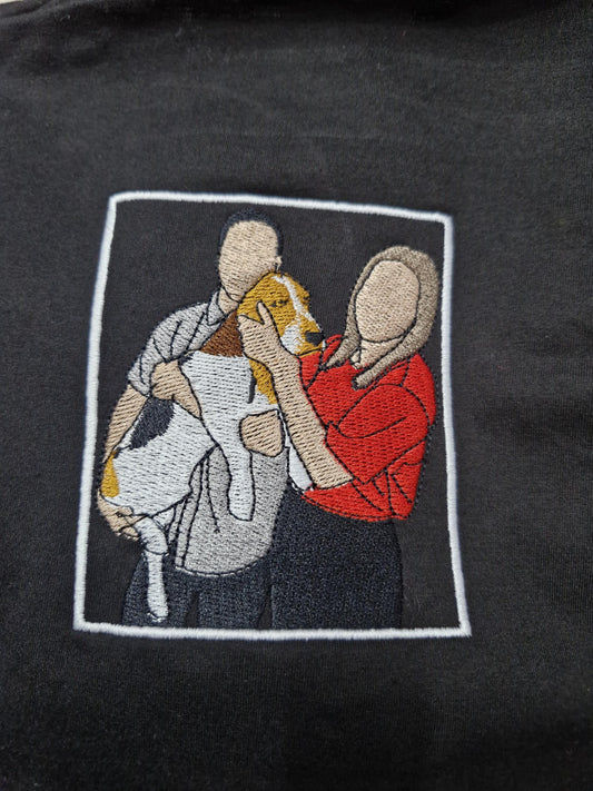 Embroidered sweatshirt, Custom embroidered photo shirt, custom embroidered tshirt, Custom embroidered photo