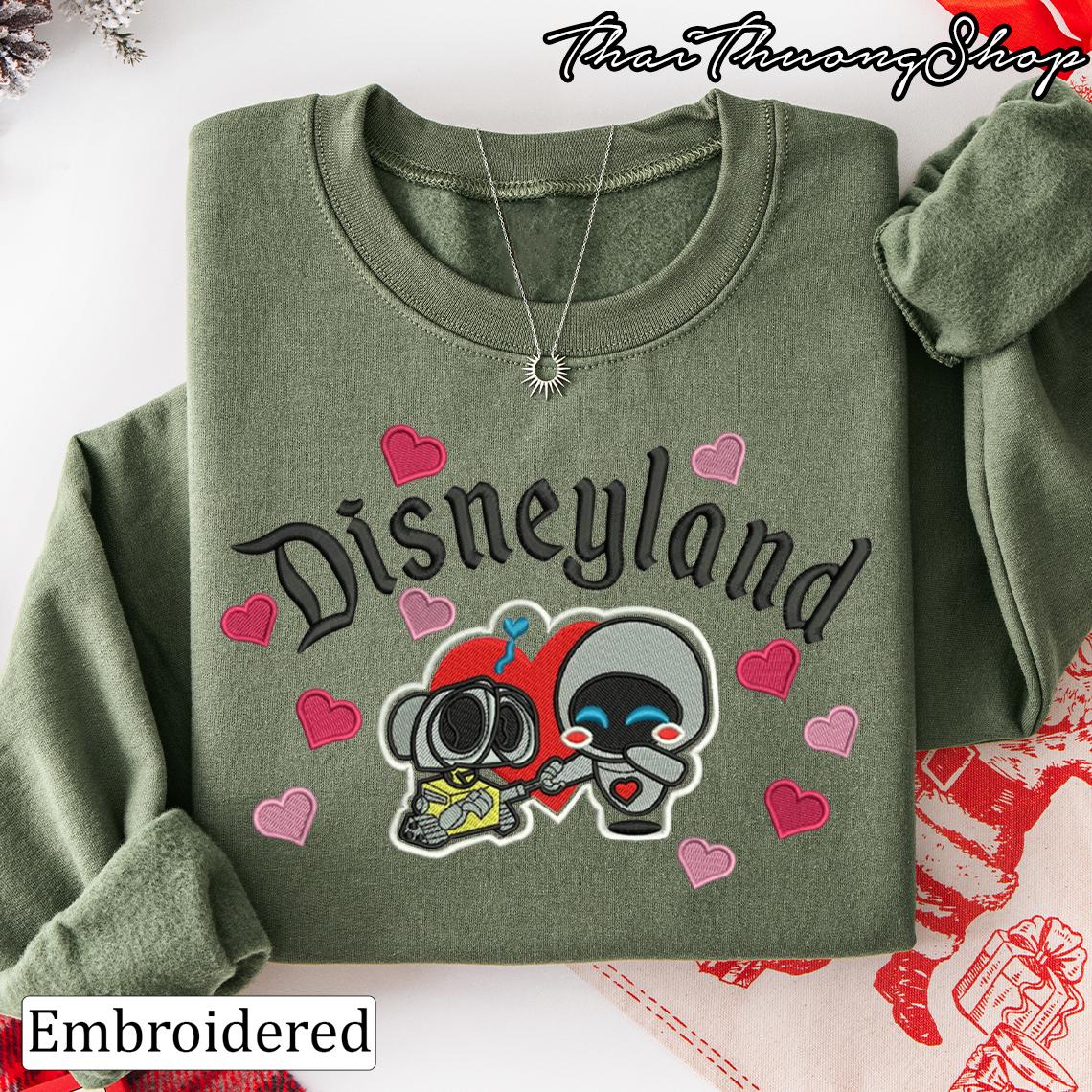 Walle Eve Couple Embroidered Sweater, Cartoon Sweatshirts, Couple Shirt, Trending Crewneck, Vintage shirt, Valentine Gift