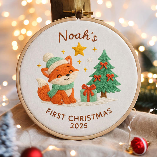 Personalized Baby's 1st Christmas Ornament, Embroidered Keepsake Bauble Gift, Personalized Keepsake Gift Bauble, Baby Christmas Gift