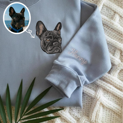 Embroidered Shih Tzu Sweatshirt, Custom Pet Portrait, Dog Memorial Gift