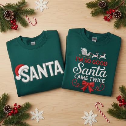 Personalized Embroidered Sweatshirt Christmas Pregnancy Announcement We Have a Cookie I Put a Cookie in the Oven Couples Matching