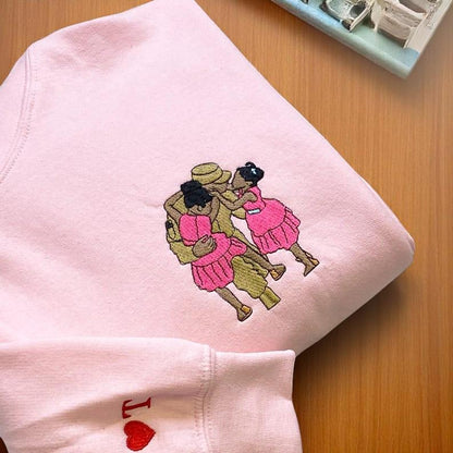 Dad Sweatshirt with Kid Portrait Embroidered, Custom Embroidered Kid Portrait Hoodie From Photo, Custom Embroidered Photo, Dad Picture