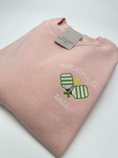 Pickleball Club Customizable Embroidered Sweatshirt and Comfort Colors TShirt - Unisex