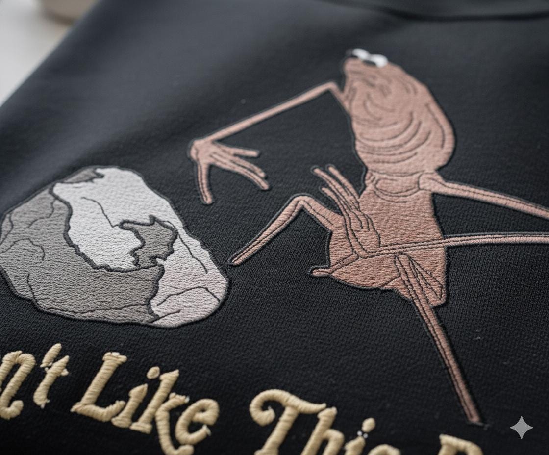 Embroidered Marcus The Worm Shirt, I Don't Like This Rock Sweatshirt, Marcus The Worm Meme Shirt, Funny Meme Shirts, Gift For Him, Xmas Gift