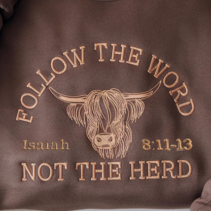 Embroidered Highland Cow Sweatshirt: Christian Western Bible Verse