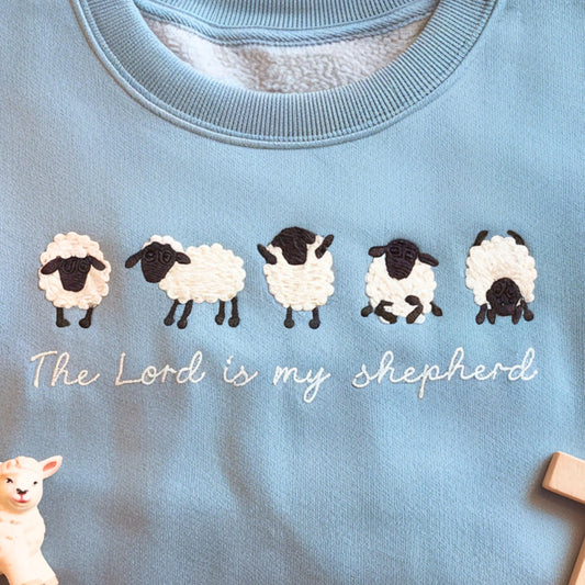 Embroidered Christian T-Shirt: The Lord Is My Shepherd, Unisex Faith Apparel