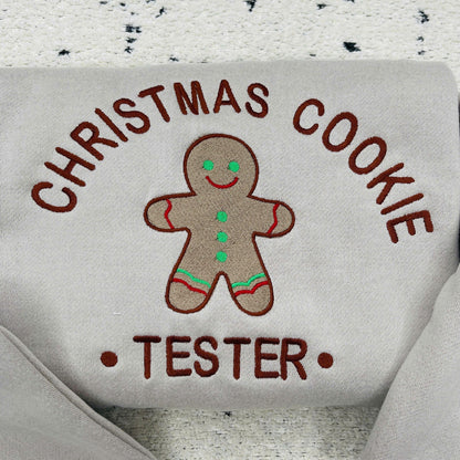 Embroidered Christmas Cookie Baker & Tester Sweatshirt Set, Gingerbread Holiday Hoodie, Matching Family Xmas Gift, Cute Baking Outfit