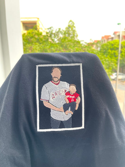 Embroidered dad shirt, Custom embroidered father tshirt, custom father embroidered tshirt, Custom embroidered photo