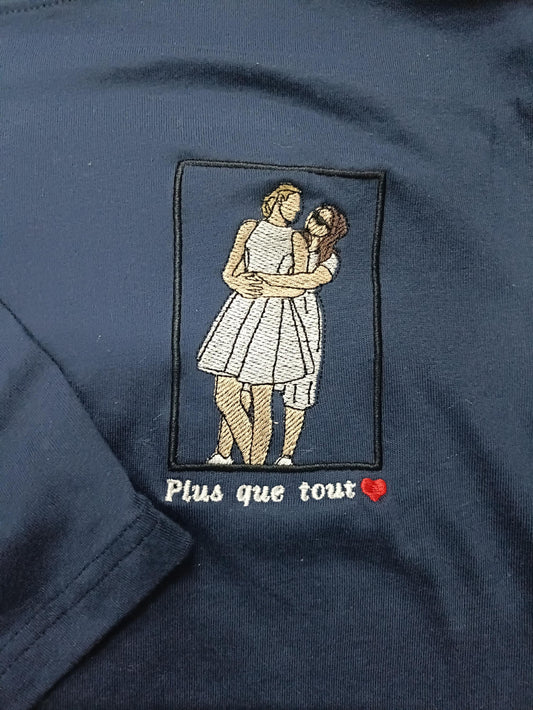 valentines day t-shirt, Valentine shirt, couple gift, Custom embroidered photo shirt