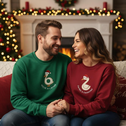 Embroidered Matching Couple Christmas Sweatshirt Griswold Tree Shirt Funny Holiday Gift Husband Wife Xmas Party Sweatshirt