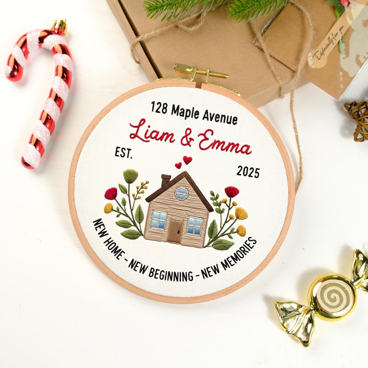 Custom New Home Ornament, New House New Beginning, Housewarming Gift for Women, New Home Owners Gift Idea, New Home Gifts