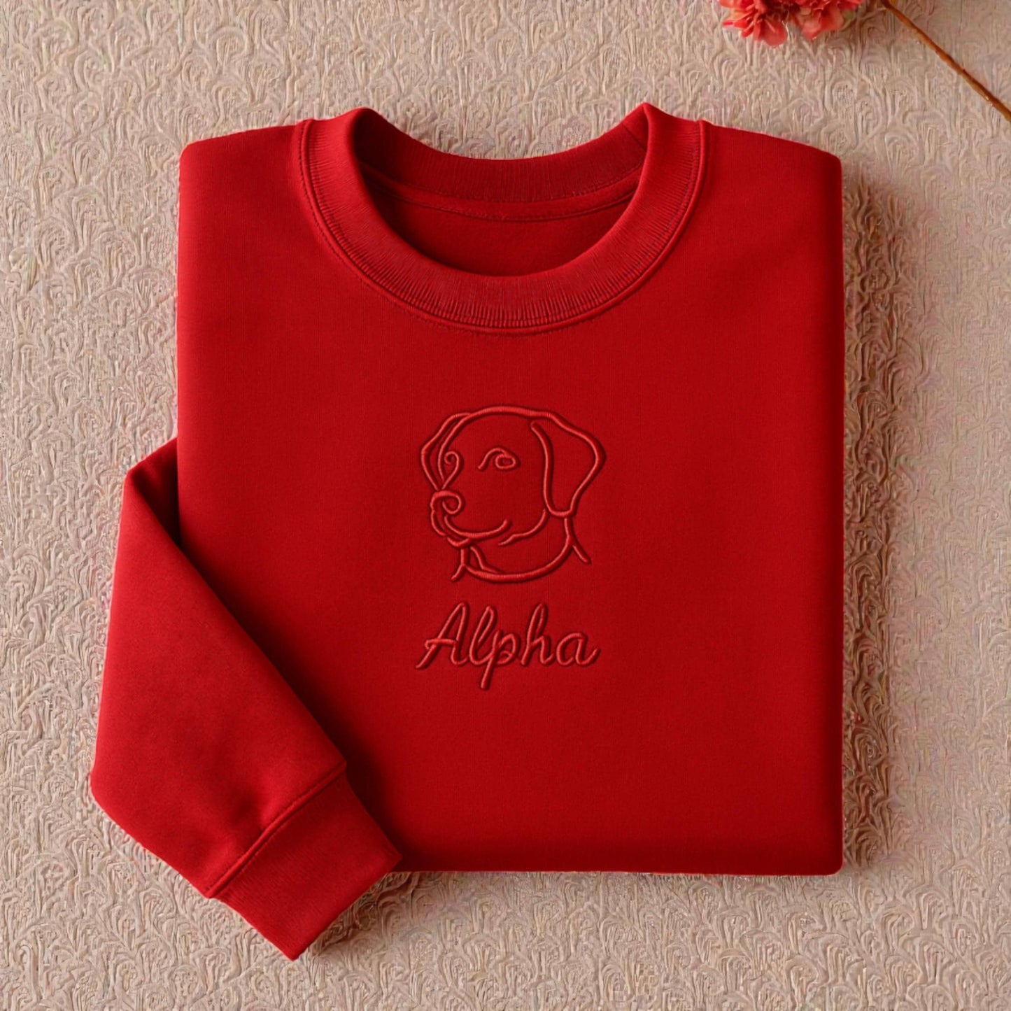 Embroidered Pet Portrait Sweatshirt, Personalized Dog Mom Gift