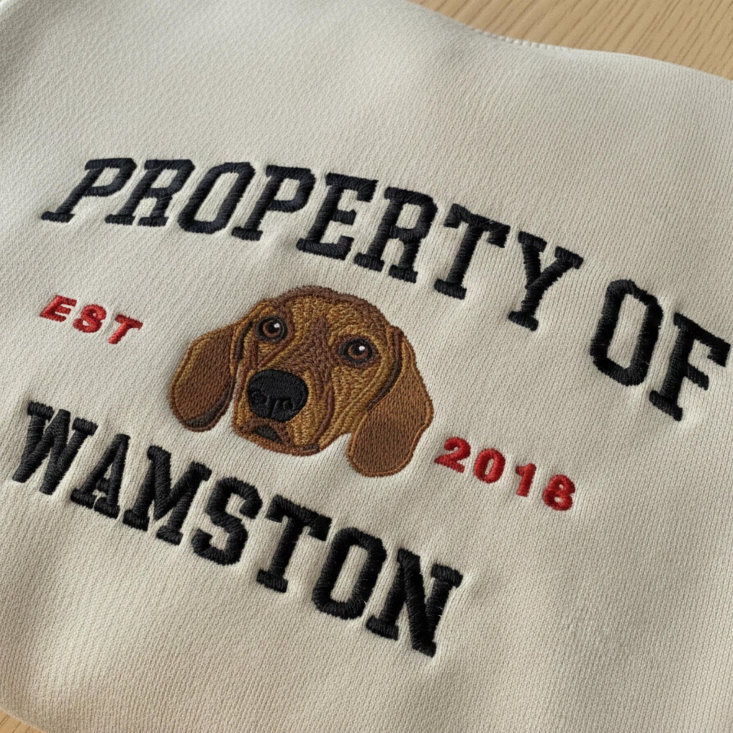 Custom Dog Embroidered Sweatshirt, Vintage Pet Portrait Crewneck