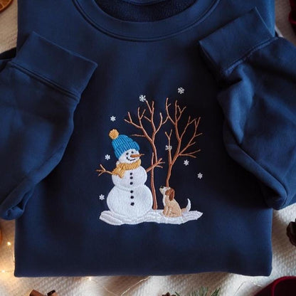 EMBROIDERED Let It Snow Sweatshirt, Christmas Snowman Sweatshirt, Christmas Sweater, Snowman Shirt, Merry Christmas Shirt, Cozy Holiday Tee