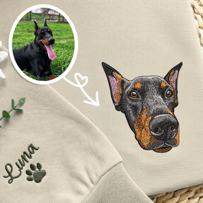 Embroidered Cavalier King Charles Spaniel Sweatshirt, Custom Pet Portrait Gift