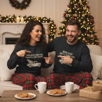 Embroidered Matching Couple Christmas Sweatshirt Griswold Tree Shirt Funny Holiday Gift Husband Wife Xmas Party Sweatshirt