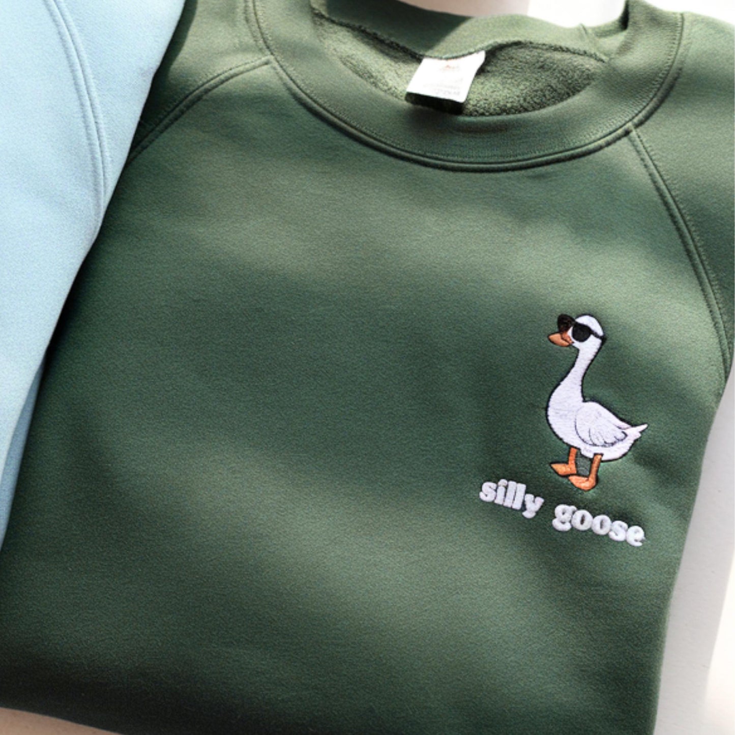 Silly Goose Embroidered Sweatshirt: Funny Unisex Crewneck