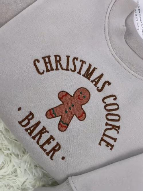 Embroidered Christmas Cookie Baker & Tester Sweatshirt Set, Gingerbread Holiday Hoodie, Matching Family Xmas Gift, Cute Baking Outfit
