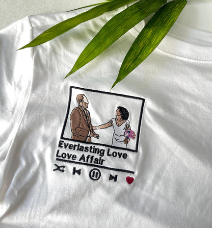 Valentines day gift, Custom embroidered photo shirt, custom embroidered tshirt, Custom embroidered photo, couples shirt