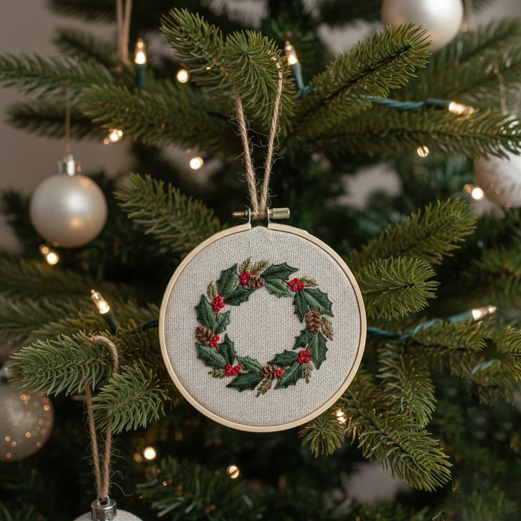 Personalized Letter Name Hand Embroidered Christmas Ornament, Custom Initial Christmas Ornaments, Tree Decor, Unique Christmas Gift 6