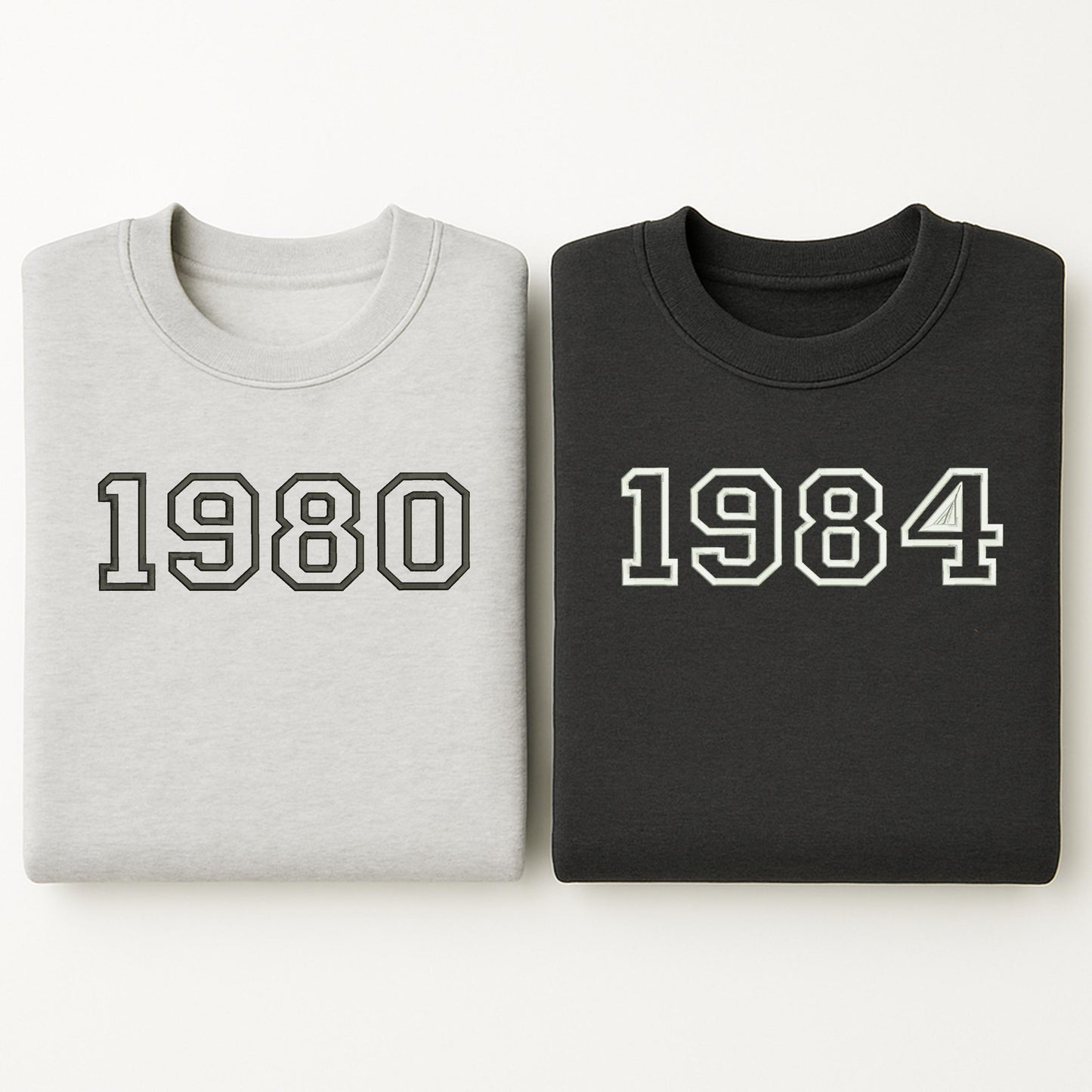 Personalised Embroidered Birth Year Hoodie, Custom Year Sweatshirt, Custom Centre Chest Text T Shirt, Custom Embroidered Birthday Gift