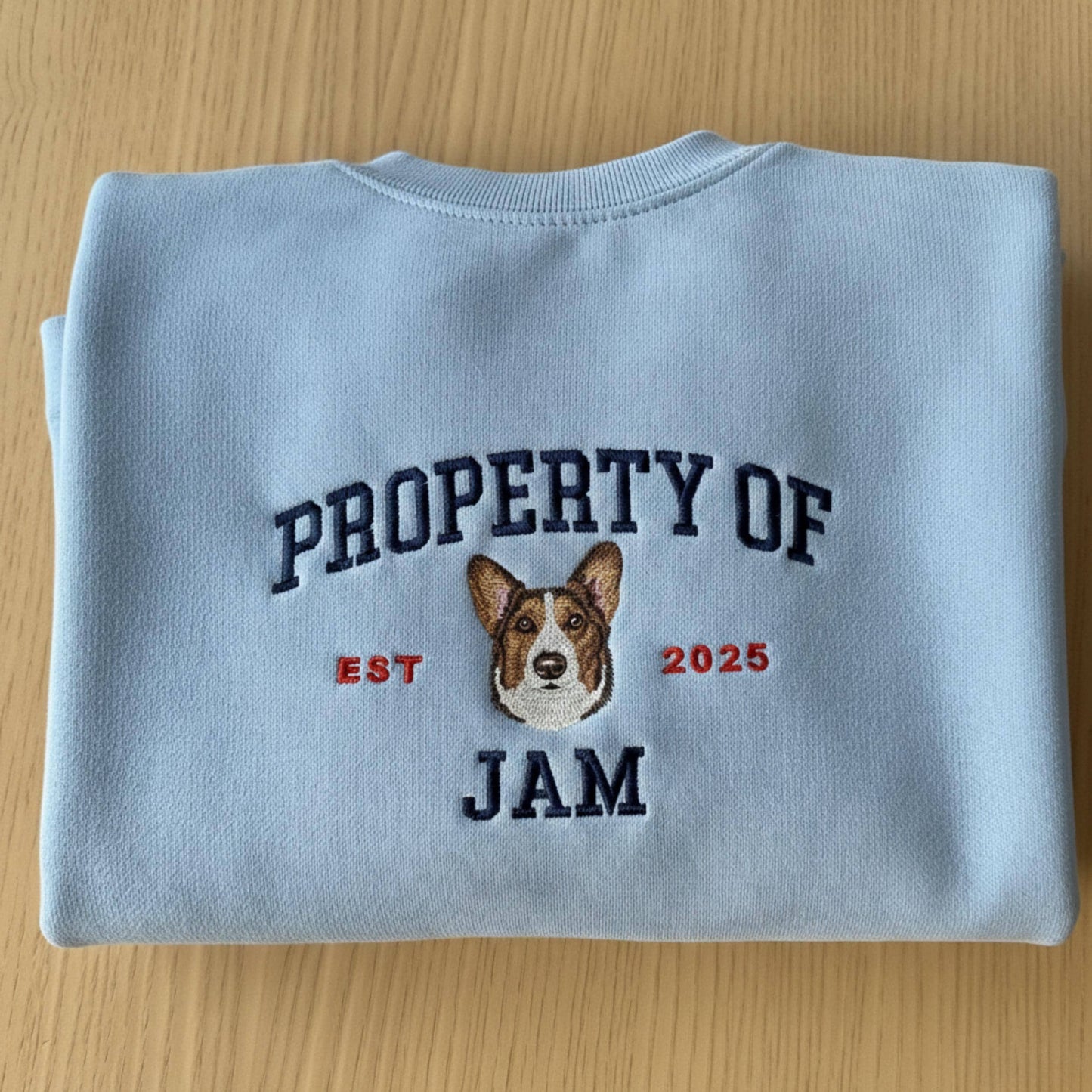 Custom Dog Embroidered Sweatshirt, Vintage Pet Portrait Crewneck