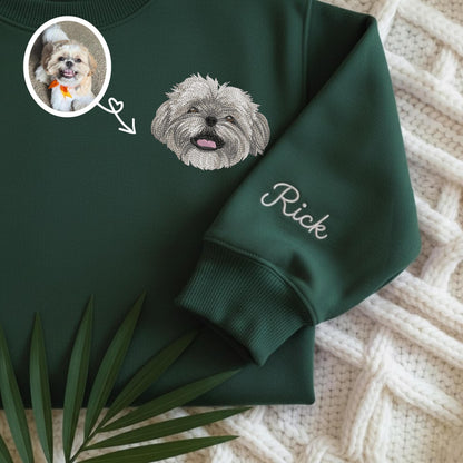French Bulldog Embroidered Sweatshirt, Custom Pet Portrait Gift