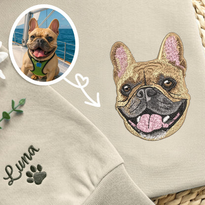Embroidered Dachshund Sweatshirt, Custom Pet Portrait, Dog Memorial Gift